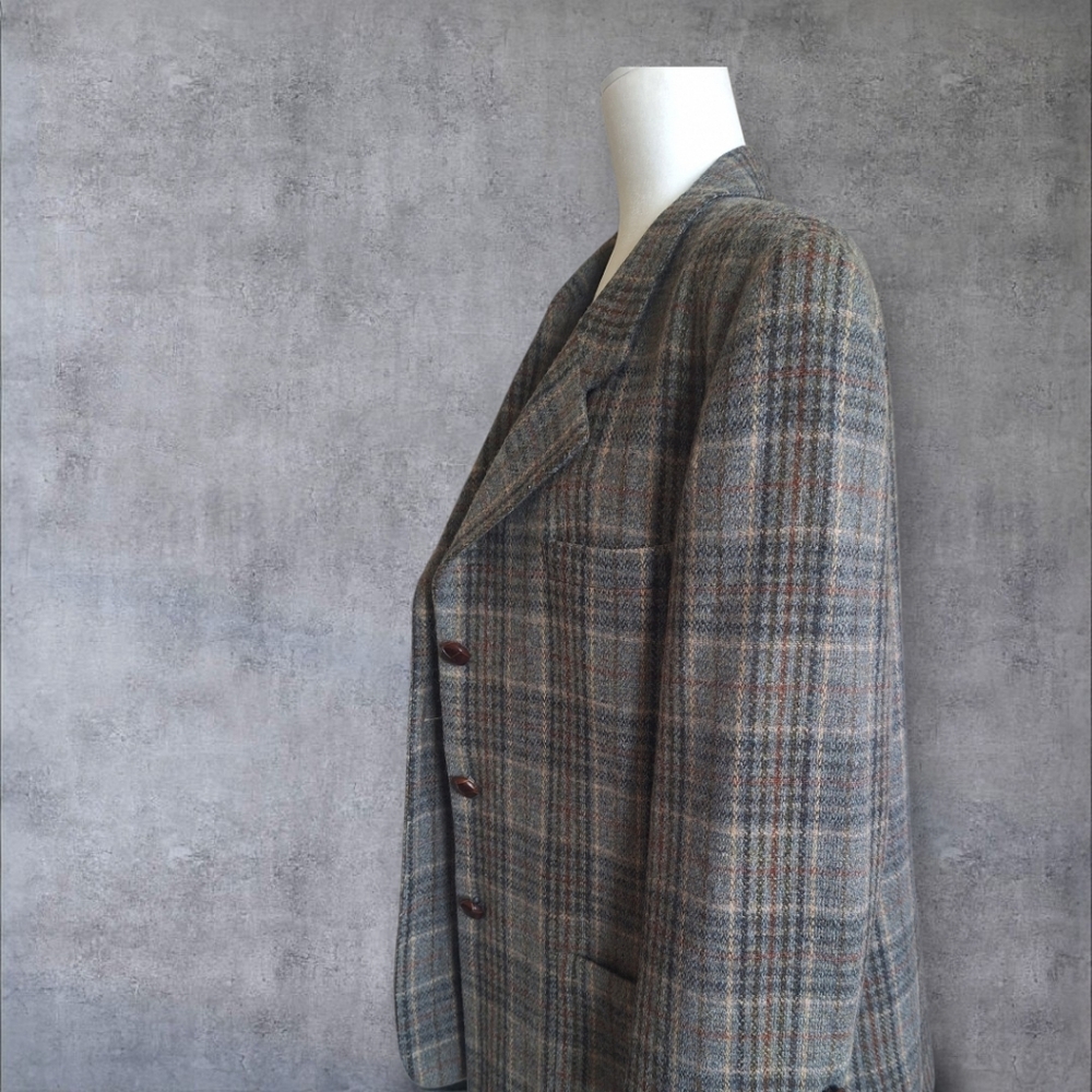 L.L. Bean Women's Plaid Blazer - Gray and Brown- 14 P - Picture 2 of 9